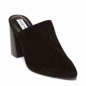 Steve Madden Nevada Suede Mules in Black, Size 8.5